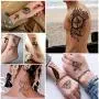 Yazhiji 32 Sheets Temporary Tattoos Stickers, 8 Sheets Fake Body Arm Chest Shoulder Tattoos for Men Women with 24 Sheets Tiny Black Temporary Tattoos