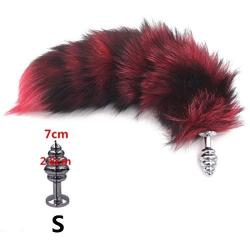 Joycentre Red Faux Fox Tail Stainless Steel Fun Plug Romance Games Play Party Toy Love Gift High Happy,Style 3