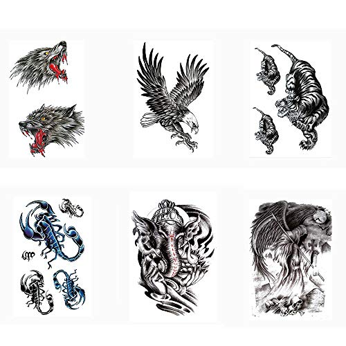 Pinkiou Henna Tattoo Stickers Lace Mehendi Temporary Tattoos for Maverick Women Teens Girls Metallic Tattooing Pack of 6 (10-0222)