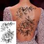 22 Sheets Large 3D Flowers Temporary Tattoos Stickers for Women, Including 10 Sheets Large Black Rose Peony Flowers, Waterproof Fake Tattoos Body Art Arm Sketch Tattoo Stickers for Women, Girls Beauty