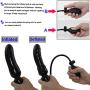 EXLATEX Adults Inflatable Pump Latex Solid Dildo with Plug Latex Masturbation (One size, Black)