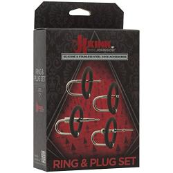 Kink by Doc Johnson - Silicone & Stainless Steel Ring & Plug Set