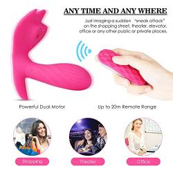 Realistic Vibratòr for Wonem Wearable Vibration P-anties C-litōris Stimulation, Female Wireless Remote Control Charging Sucking Wearable Massage -Rose Red by Dwoon