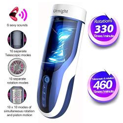 Urnight Male Masturbator Cup Electric Adult Sex Toys for Men Vibration Masturbation Simulated Vagina - 10 Frequency 10 Speed