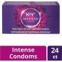 K-Y Me & You Intense Ultra Thin Latex Condoms- Water Based Lube, Intensifying Tingling Sensation For Her and Natural Fit For Him, Ribbed With Reservoir Tip, HSA Eligible, 24 Count