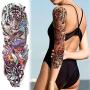 VANTATY 8 Sheets Extra Large 3D Realistic Animals Full Arm Temporary Tattoos For Men Women Fake Arm Sleeve Tattoo Maori Wolf Stickers Sexy Fox Tiger Flower Big Leg Tatoos Adults Gangster Girl Kid Lion