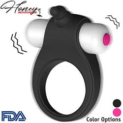 Vibrating Cock Ring - Penis Ring Dildo Vibrator with Clit Stimulator – Soft Silicone, Flexible, Enhances Hardness and Performance Increase Stamina – Sex Toy Men Women –Tango by Honey Adult Play -Black