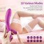 Classic Dildo Vibrator by ALOFA Waterproof Rabbit Vibe Clit G Spot Stimulator with 10 Powerful Vibration Modes Quiet Personal Bunny Vibrator Erotic Sex Toy Rechargeable (Purple)