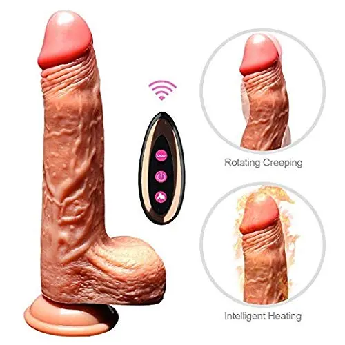Labibing Ultra-Soft Realistic Toy with Suction Cup for Hands-Free Play,10 Frequency Swinging Creep, Heating, Wireless Remote Control, USB Charging Labibing