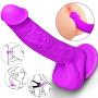 9.5 Inch Realistic Dildo, Dual Density Liquid Silicone Lifelike Penis with Strong Suction Cup for Hands-Free Play Flexible Cock Harness Strap-on Compatible Sex Toys for Vaginal and Anal Play (Purple) 9.5 Inch Realistic Dildo, Dual Density Liquid Silicone Lifelike Penis with Strong Suction Cup for Hands-Free Play Flexible Cock Harness Strap-on Compatible Sex Toys for Vaginal and Anal Play (Purple)