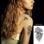 15 Sheets Petal 3D Black Flower Rose Temporary Tattoos for Women Waterproof Fake Body Art Tattoo Stickers For Girls