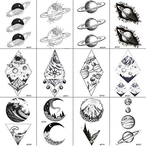 12 Pieces/Lot COKTAK Fake Waterproof Temporary Star Tattoo Stickers Astronaut Illustration Men Body Arm Art Women Black Tatoos Planets Geometric Universe Mountain Kids Tattoos Black Paste 10x6CM 12 Pieces/Lot COKTAK Fake Waterproof Temporary Star Tattoo Stickers Astronaut Illustration Men Body Arm Art Women Black Tatoos Planets Geometric Universe Mountain Kids Tattoos Black Paste 10x6CM
