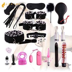 LANYHU 19pcs kit Yoga Exercise Posture Training, Leather Set Adjustable with Soft Plush for Her and You