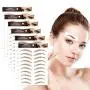 10 Sheets 4D Eyebrows Tattoo for Makeup, Hair-Like Natural Tattoo Eyebrow Stickers, Ecological Waterproof Eyebrows Makeup For Women-Brown, 100 Pairs, 10 Style