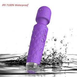 Mini Wand Massager, Personal Handheld Electric Cordless Body Massage Wand Powerful Vibrate Rechargeable Waterproof Wand - 20 Pulsation 8 Speed, Calypso Purple