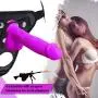 9.5 Inch Realistic Dildo, Dual Density Liquid Silicone Lifelike Penis with Strong Suction Cup for Hands-Free Play Flexible Cock Harness Strap-on Compatible Sex Toys for Vaginal and Anal Play (Purple)