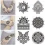 20 Sheets Black Mandala Temporary Tattoo, Rose Henna Flower Design Petal Leaf Sketch Words Fake Tattoo Sticker for Cool Women Lady Girls, Body Art on Back of hand Finger Arm Clavicle Waterproof 20 Sheets Black Mandala Temporary Tattoo, Rose Henna Flower Design Petal Leaf Sketch Words Fake Tattoo Sticker for Cool Women Lady Girls, Body Art on Back of hand Finger Arm Clavicle Waterproof