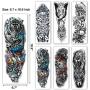 Leoars Extra Large Temporary Tattoos Sleeve, Full Arm Sleeve Temporary Tattoos for Men Women Body Art, Fake Half Arm Tattoo Stickers, 24-Sheet