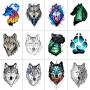 WYUEN 12 PCS/lot Wolf Temporary Tattoo Sticker for Women Men Fashion Body Art Adults Waterproof Hand Fake Tatoo 9.8X6cm FW12-01 (Wolf1)