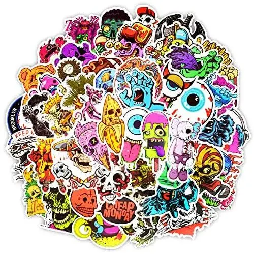 Vinyl Horror Stickers 50 Pcs Scary Stickers Pack Horror Decals Stoner Stickers for Laptop Ipad Car Luggages Water Bottle Helmet Vinyl Horror Stickers 50 Pcs Scary Stickers Pack Horror Decals Stoner Stickers for Laptop Ipad Car Luggages Water Bottle Helmet