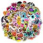 Vinyl Horror Stickers 50 Pcs Scary Stickers Pack Horror Decals Stoner Stickers for Laptop Ipad Car Luggages Water Bottle Helmet