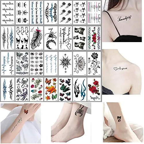 Temporary Tattoos for Women Tattoo Sticker Hand Neck Wrist Fashion Art Body Removable Tattoos Waterproofing 30 Sheets (style3) Temporary Tattoos for Women Tattoo Sticker Hand Neck Wrist Fashion Art Body Removable Tattoos Waterproofing 30 Sheets (style3)