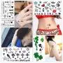 Small Temporary Tattoos for Women Realistic Tiny Tattoo Body Art Stickers Sexy Fake Tattoos Lips Leaf Flower Black Tattoo Waterproof Temp Tattoos Stickers (30 Sheets)