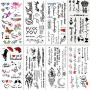 Temporary Tattoos Quotes Words Inspirational Conscious Ink Box for Women Men Girls or Kids Tattoo Stickers Face Body Art Waterproofing (style7)