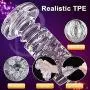 sweet124043 Retractable Pòckè tPùssèys Hands Free Male Stròkè Toys,Mens Silicone Ma%stùrbator Toy, Men Deep Throat Vibrating Oral Cup-Powerful