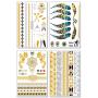 Metallic Temporary Tattoos for Women Teens Girls - 8 Sheets Gold Silver Temporary Tattoos Glitter Shimmer Designs Jewelry Tattoos - 100+ Color Flash Fake Waterproof Tattoo Stickers (Mustique)