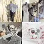 LessMo 3 Pack Halloween Creepy Cloth, 30 x 72 inch Spooky Fabric Gauze, Stretchy, Scary, for Haunted House, Outdoor, Yard, Home Halloween Party, Doorways Entryways Windows Decor, Gray+White+Black LessMo 3 Pack Halloween Creepy Cloth, 30 x 72 inch Spooky Fabric Gauze, Stretchy, Scary, for Haunted House, Outdoor, Yard, Home Halloween Party, Doorways Entryways Windows Decor, Gray+White+Black