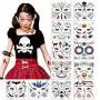 MUYOS Halloween Tattoos for Kids - Bat, Skeletons, Ghosts, Pumpkins, Spiders Temporary Tattoo Sticker - Halloween Party Favor Decorations -12 Sheets MUYOS Halloween Tattoos for Kids - Bat, Skeletons, Ghosts, Pumpkins, Spiders Temporary Tattoo Sticker - Halloween Party Favor Decorations -12 Sheets