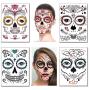 Halloween Face Tattoos Day of the Dead Stickers Sugar Skull s for Women Men Kids Face Makeup Kit Floral Skeleton Mask Tattoo Mexican Halloween Party Favor Supplies (6 Sheets)