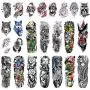 Leoars Temporary Sleeve Tattoos, Extra Large Full ArmTattoos Sleeves and Half Arm Fake Tattoos for Men Women Body Art, 24-Sheet Leoars Temporary Sleeve Tattoos, Extra Large Full ArmTattoos Sleeves and Half Arm Fake Tattoos for Men Women Body Art, 24-Sheet