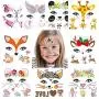 Fanoshon Animal Temporary Face Tattoo Sticker Set for Kids Adults, Water Transfer Butterfly Panda Deer Giraffe Fairy Floral Festival Body Paint Makeup Decoration Stickers for Halloween Fanoshon Animal Temporary Face Tattoo Sticker Set for Kids Adults, Water Transfer Butterfly Panda Deer Giraffe Fairy Floral Festival Body Paint Makeup Decoration Stickers for Halloween