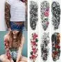 Kotbs 6 Sheets Full Arm Temporary Tattoo, Waterproof Extra Large Temporary Tattoos for Women Men Adults Black Skull Rose Body Art Tattoo Sticker Fake Tattoo Kotbs 6 Sheets Full Arm Temporary Tattoo, Waterproof Extra Large Temporary Tattoos for Women Men Adults Black Skull Rose Body Art Tattoo Sticker Fake Tattoo