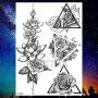 COKTAK 6 Pieces/Lot Large 3D Flower Rose Temporary Tattoos Stickers For Women Girls DOT Pattern Sexy Body Art Big Arm Tatoo Lavender Black Geometric Watercolor Tattoo Daisy Peony Sweetpea Lily Flora COKTAK 6 Pieces/Lot Large 3D Flower Rose Temporary Tattoos Stickers For Women Girls DOT Pattern Sexy Body Art Big Arm Tatoo Lavender Black Geometric Watercolor Tattoo Daisy Peony Sweetpea Lily Flora