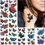8 Sheets 3D Temporary Tattoo Sticker Butterfly Flower Design Body Chest Hand Art Decal Removable 8 Sheets 3D Temporary Tattoo Sticker Butterfly Flower Design Body Chest Hand Art Decal Removable