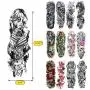 14 Pcs Full Arm Temporary Tattoo Stickers, Waterproof Temporary Tattoo,Black Body Tattoo Stickers For Women,Men,Halloween,Party,Masquerade 14 Pcs Full Arm Temporary Tattoo Stickers, Waterproof Temporary Tattoo,Black Body Tattoo Stickers For Women,Men,Halloween,Party,Masquerade