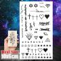 COKTAK 8 Pieces/Lot Small Sexy Lips Leaf Black Cartoon Temporary Tattoo For Kids Cute Star Children Tattoo Sticker Infinity Love Women Body Finger Art Waterproof Tatoos Girls Diamonds