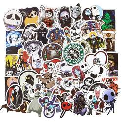 Halloween Stickers, 50pcs The Nightmare Before Christmas Stickers, Laptop Stickers Skateboard Stickers for Teens Vinyl Waterproof Tim Burton Stickers Luggage Bike Computer Stickers Decal