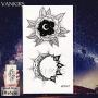 12 Pieces/Lot Creative Planets Star Temporary Tattoo Stickers Paper Men Funny Sun Men Women Tattoo Kids Custom Moon Cosmos Tatoos Supplies 10x6CM