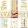 Metallic Temporary Tattoos - Over 100 Gold Silver Henna Sexy Body Tattoos for Women Teens Girls Glitter Shimmer Mandala Mehndi Designs Jewelry Tattoo Stickers (8 sheets Turquoise & Gold) Metallic Temporary Tattoos - Over 100 Gold Silver Henna Sexy Body Tattoos for Women Teens Girls Glitter Shimmer Mandala Mehndi Designs Jewelry Tattoo Stickers (8 sheets Turquoise & Gold)