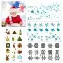 Christmas Tattoos for Kids (12Sheet 160Deigns), Konsait Christmas Themed Temporary Tattoo with Glitter Fake Stickers Face Tattoos Waterproof Xmas Party Favor Accessory Supplies Pack for Women Children