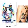 5 Sheets Watercolor Drawing Animal Body Tattoo Temporary Leg Back Art Sticker DIY