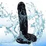 TTQQJJ Big Didos Dicks Lifelike Massagers Size Massager with Strong Suction Cup-Black-mobaidanche
