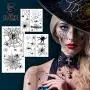 Halloween Face Tattoos, Spider Temporary Tattoos, Halloween Temporary Sticker Costume Makeup Tattoos Kit, 5 Sheets Realistic Fake Spider Face Decal Fall Temporary Tattoo for Face Body Men Women Halloween Face Tattoos, Spider Temporary Tattoos, Halloween Temporary Sticker Costume Makeup Tattoos Kit, 5 Sheets Realistic Fake Spider Face Decal Fall Temporary Tattoo for Face Body Men Women