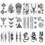 Konsait Temporary Tattoo Kit for Adults Kids Women Men(18 Sheets), Temporary Tattoo Stickers Paper Fake Tattoo Paper Body Sticker Set for Party Favors,Dragon Eye Deer Head Geometric Vine Chakra Konsait Temporary Tattoo Kit for Adults Kids Women Men(18 Sheets), Temporary Tattoo Stickers Paper Fake Tattoo Paper Body Sticker Set for Party Favors,Dragon Eye Deer Head Geometric Vine Chakra