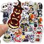 Halloween Theme Stickers Laptop Stickers The Nightmare Before Christmas and Tim Burtons Sticker Waterproof Bike Skateboard Luggage Decal Graffiti Patches Decal 50 PCS