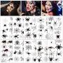 Konsait 86PCS Halloween Tattoos Spider Tattoos, Spider Web Spider Net Tattoos, Halloween Face Shoulder Arm Tattoo Stickers for Women Men Kids Boys Halloween Cosplay Accessories Konsait 86PCS Halloween Tattoos Spider Tattoos, Spider Web Spider Net Tattoos, Halloween Face Shoulder Arm Tattoo Stickers for Women Men Kids Boys Halloween Cosplay Accessories